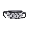 Fashion Faux Leather Outdoor Travel Belt Bum Bags Waterproof Snake White Python Pattern Crossbody Fanny Pack Women Waist Bag